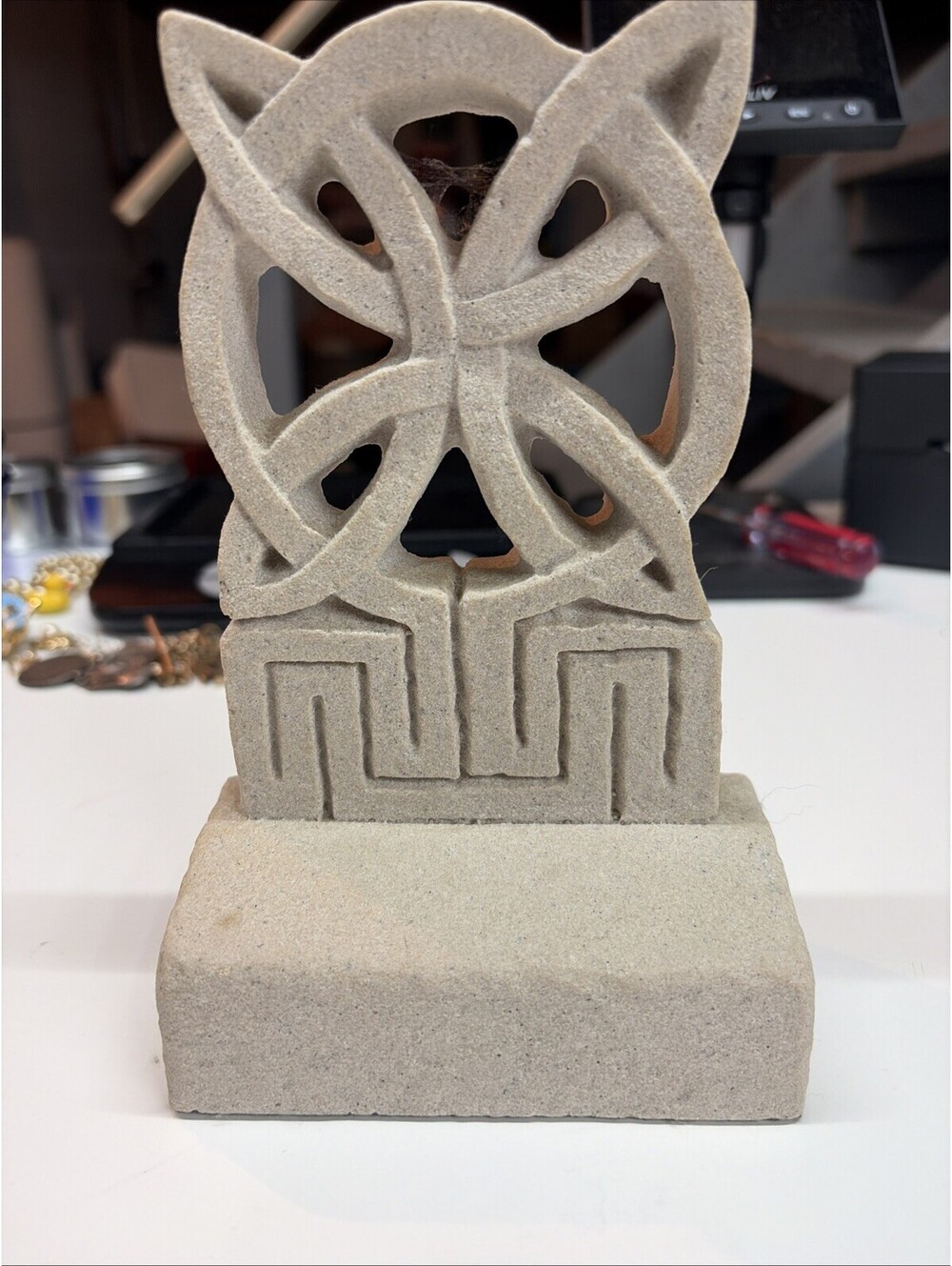 Celtic Knot by Forde Crafts of Ireland - white sandstone 7" x 4.5" x 2.25"